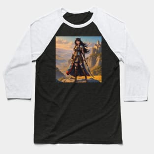 Ancient Turkish Woman Warrior (ABAKAY) Baseball T-Shirt